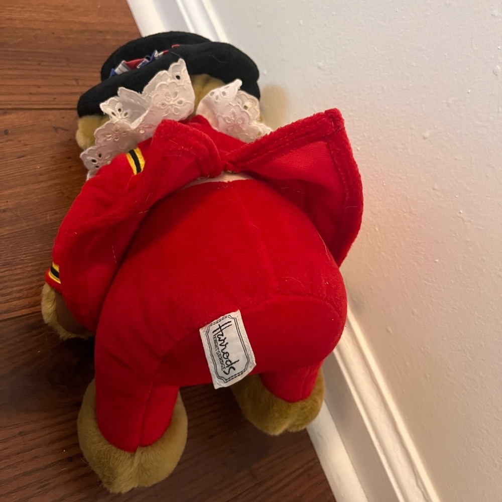 Vintage Harrods Plush Bear in Vibrant Red - Picture 3 of 5